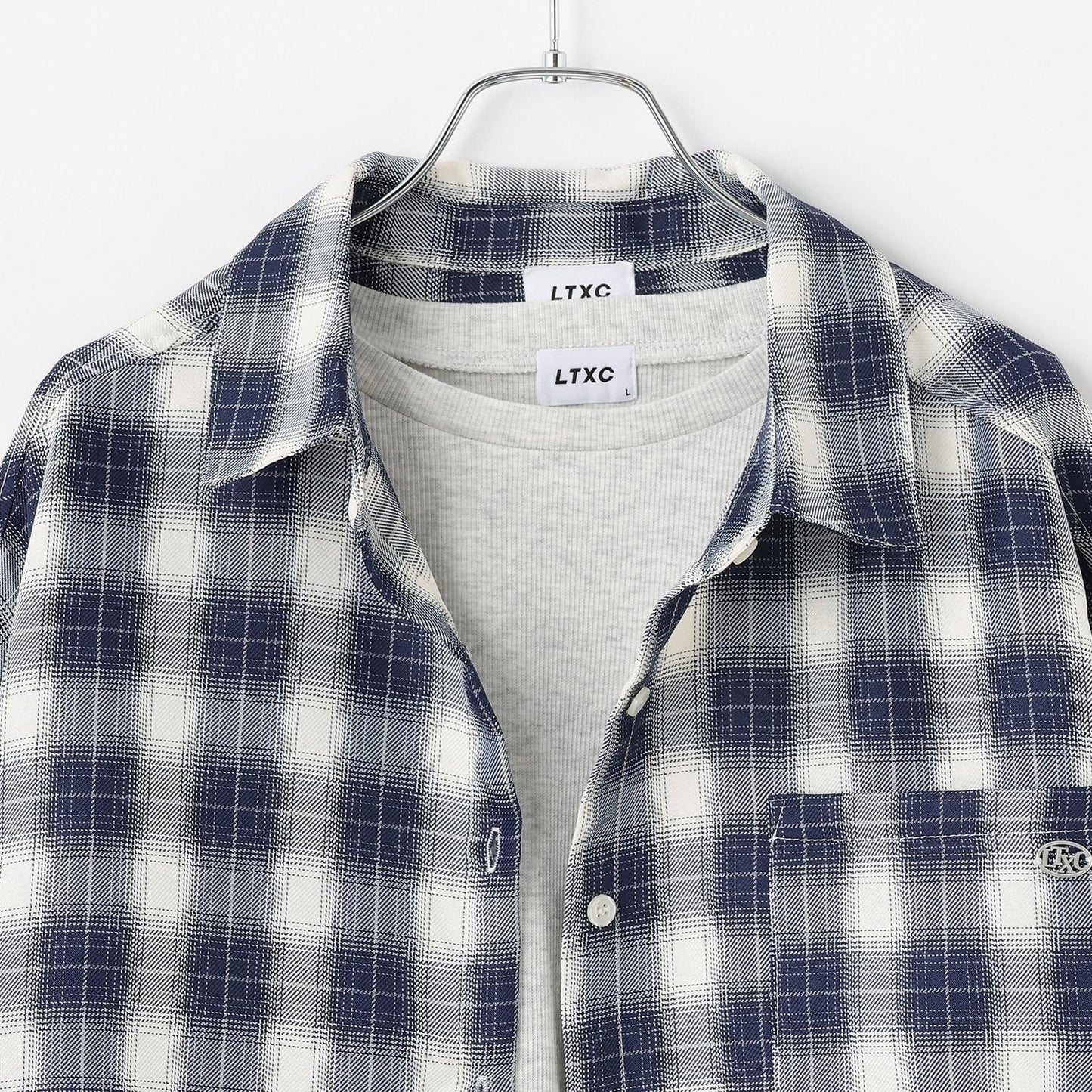 【LTXC】附內搭格子襯衫