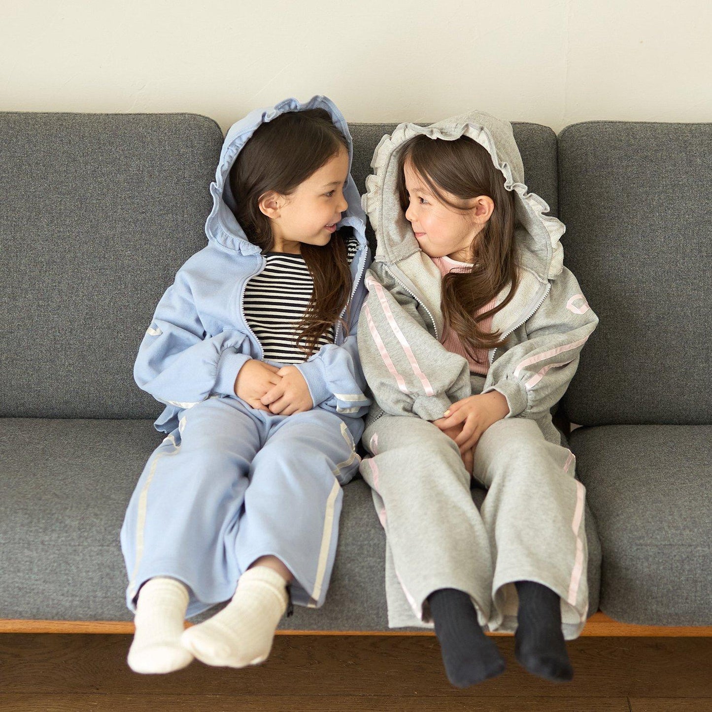 【可成套搭配】【防起球加絨】蝴蝶結條紋全拉鍊衛衣