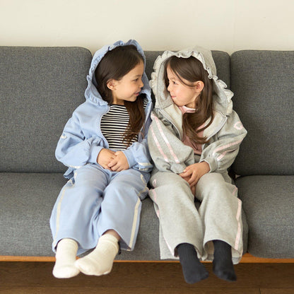 【可成套搭配】【防起球加絨】蝴蝶結條紋全拉鍊衛衣