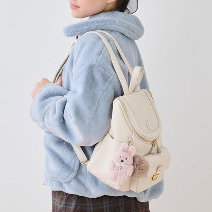 帶吊飾水桶型雙肩包