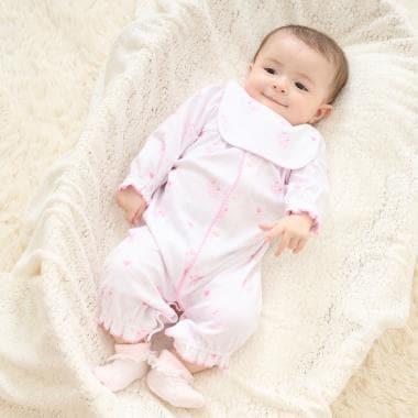 【BOX付】天使兔圖案2用連體衣&圍兜套裝