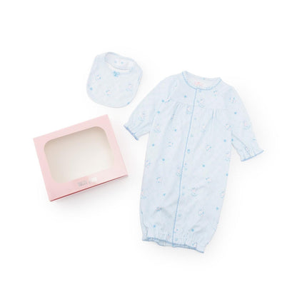 【BOX付】天使兔圖案2用連體衣&圍兜套裝