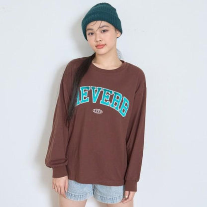 【GOODPRICE】【LTXC】標誌印花寬鬆長袖T恤