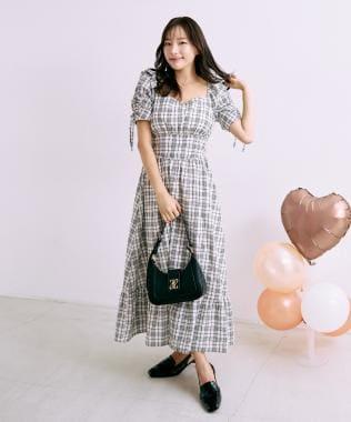 袖部褶皺連衣裙【韓國時尚】