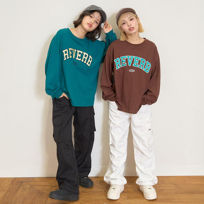 【GOODPRICE】【LTXC】標誌印花寬鬆長袖T恤