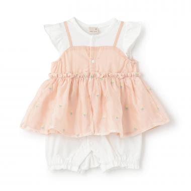 吊帶刺繡連體衣