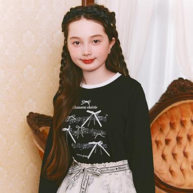 蝴蝶結&音符長袖T恤♪