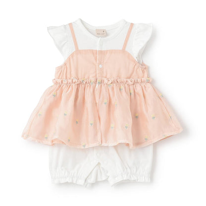 吊帶刺繡連體衣