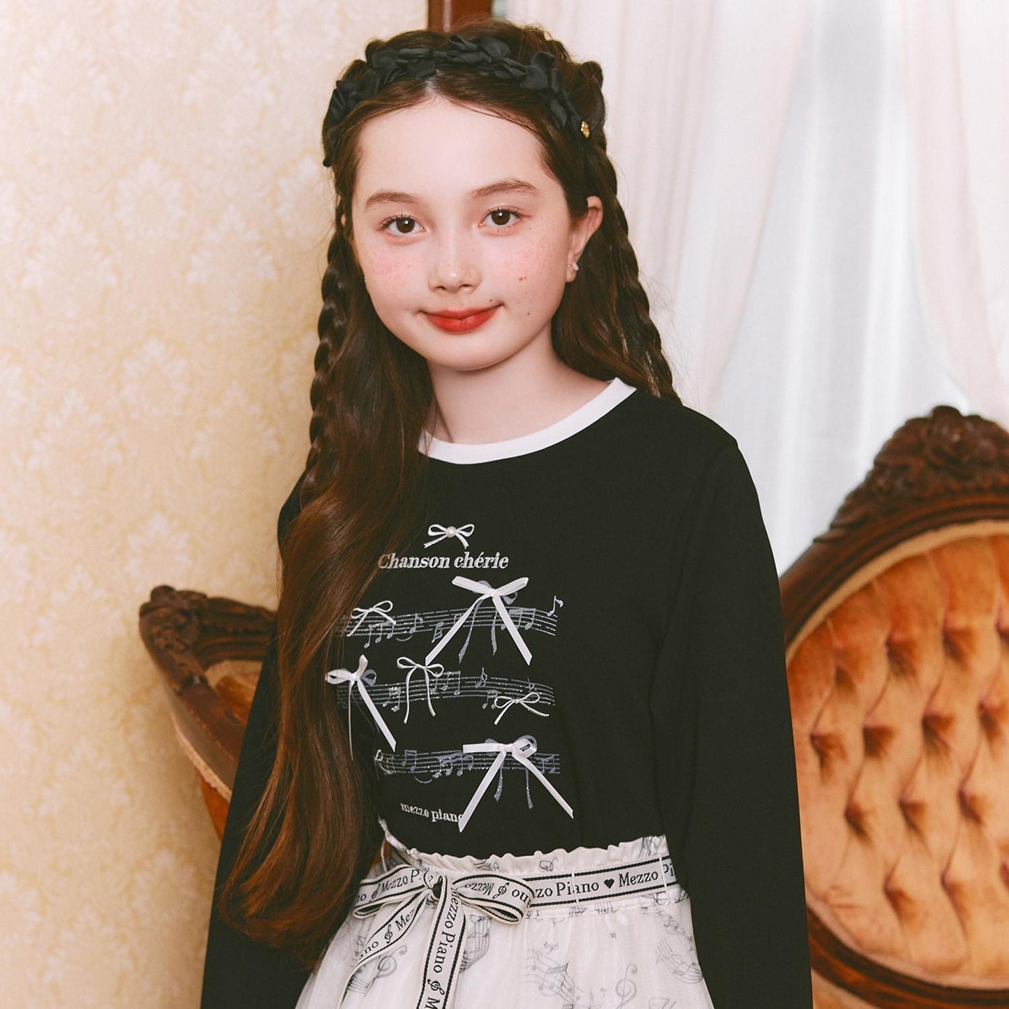 蝴蝶結&音符長袖T恤♪