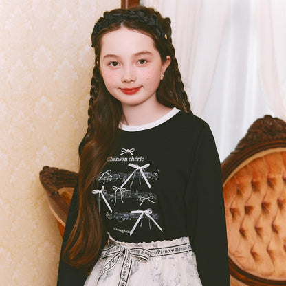 蝴蝶結&音符長袖T恤♪