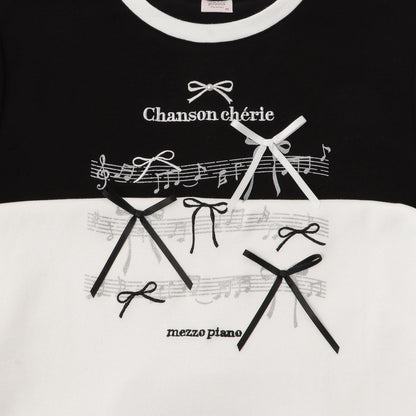 蝴蝶結&音符長袖T恤♪