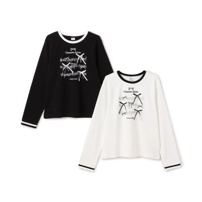 蝴蝶結&音符長袖T恤♪