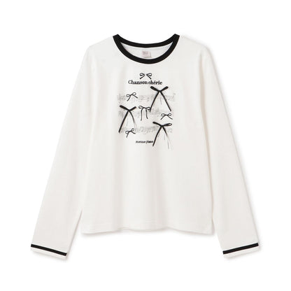 蝴蝶結&音符長袖T恤♪