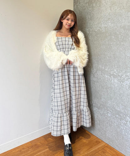 袖部褶皺連衣裙【韓國時尚】