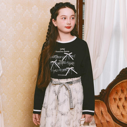 蝴蝶結&音符長袖T恤♪