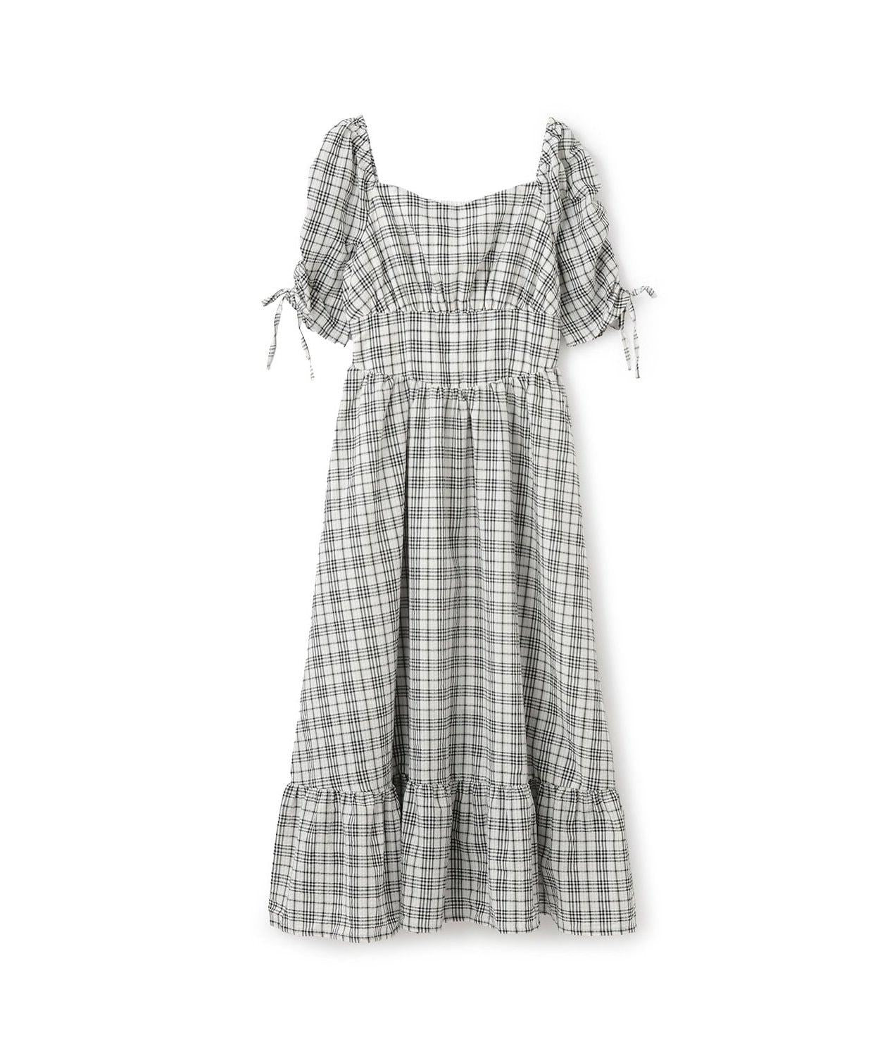 袖部褶皺連衣裙【韓國時尚】