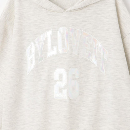 極光拼接長袖連帽衛衣