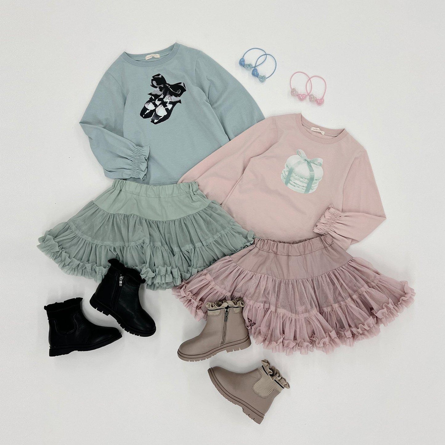 【Lycee mine 芭蕾系列】拼色印花上衣