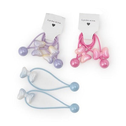 【Lycee mine 芭蕾系列】漸變色蝴蝶結髮繩2件套