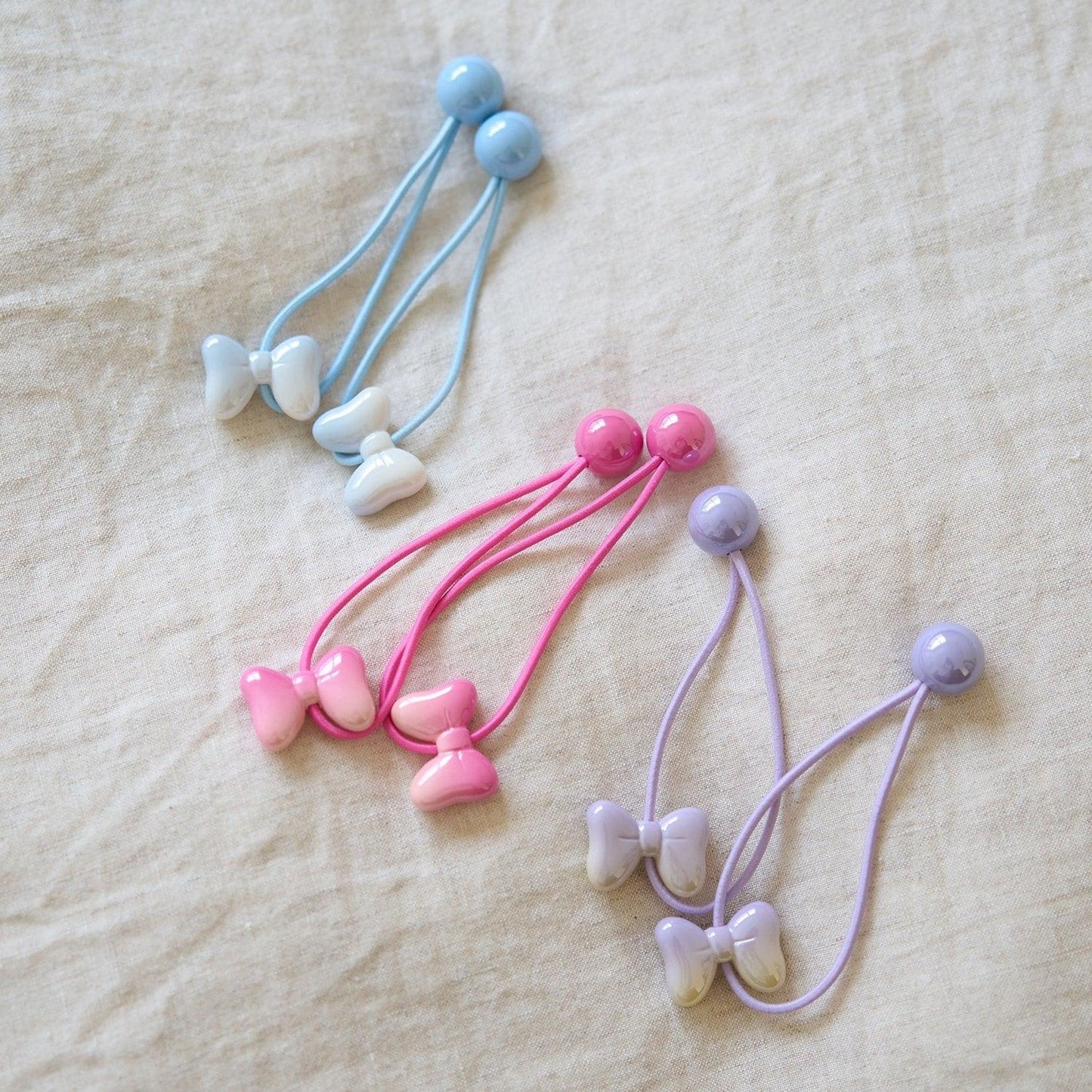 【Lycee mine 芭蕾系列】漸變色蝴蝶結髮繩2件套