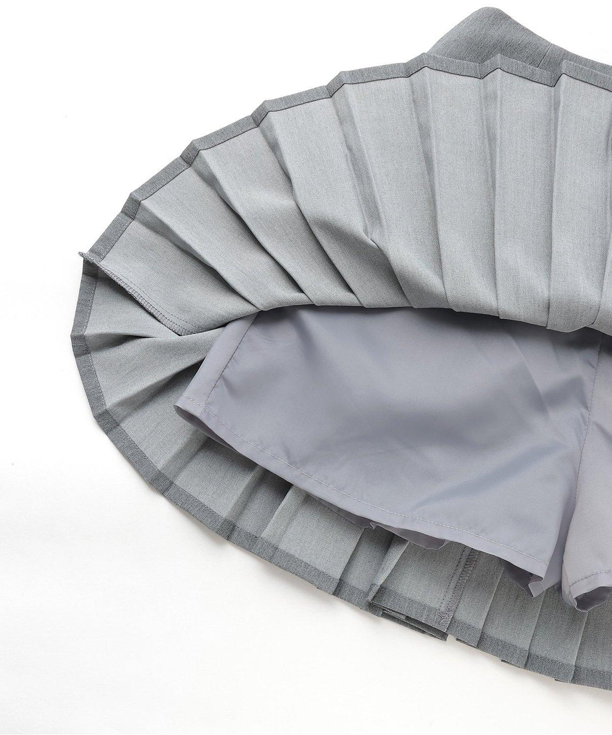 標誌牌褶皺半身裙【韓國時尚】