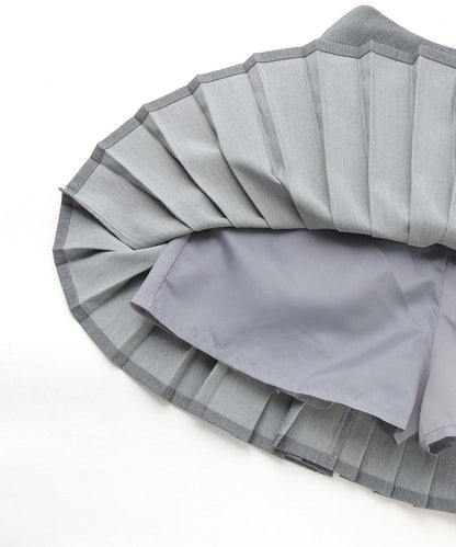 標誌牌褶皺半身裙【韓國時尚】