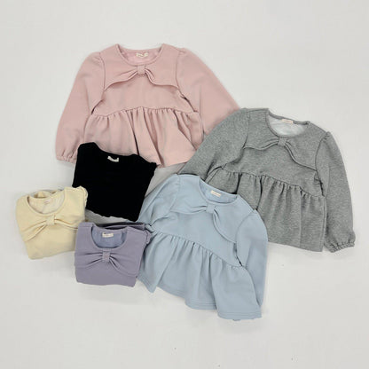 【Lycee mine 芭蕾系列】蝴蝶結領荷葉邊上衣