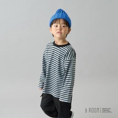 【日常標準服飾系列】寬鬆版型條紋長袖T恤