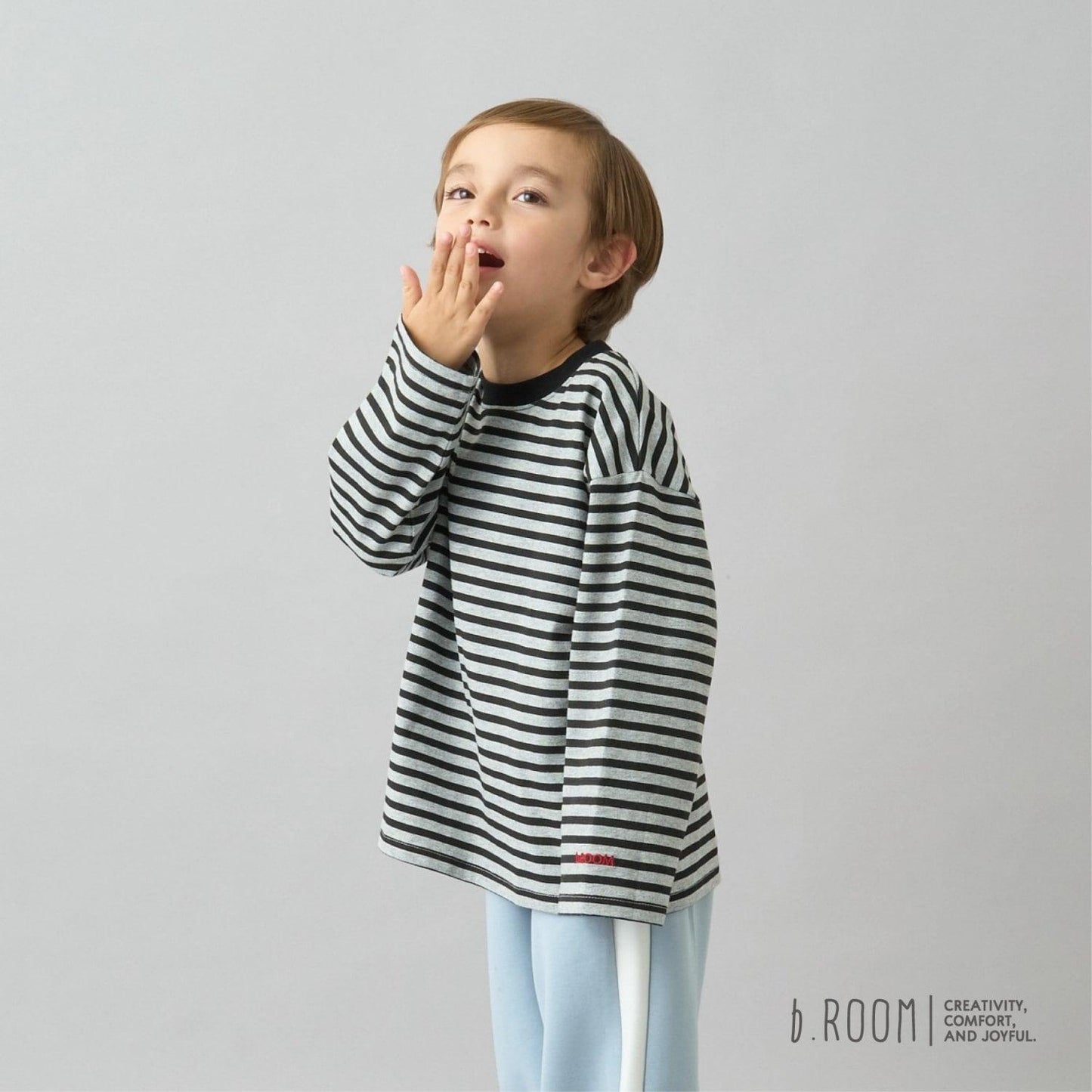 【日常標準服飾系列】寬鬆版型條紋長袖T恤