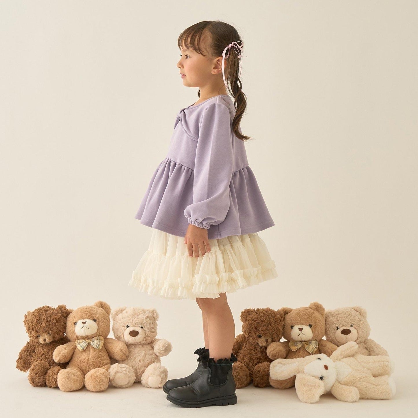 【Lycee mine 芭蕾系列】蝴蝶結領荷葉邊上衣