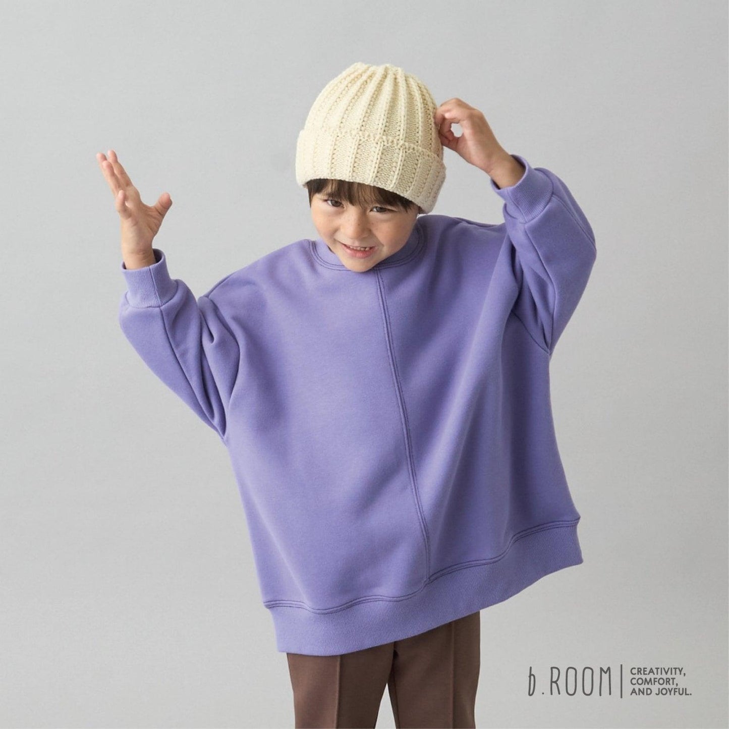 【日常標準服飾系列】【吸水速幹】立體感拼色縫線寬鬆衛衣