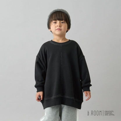 【日常標準服飾系列】【吸水速幹】立體感拼色縫線寬鬆衛衣