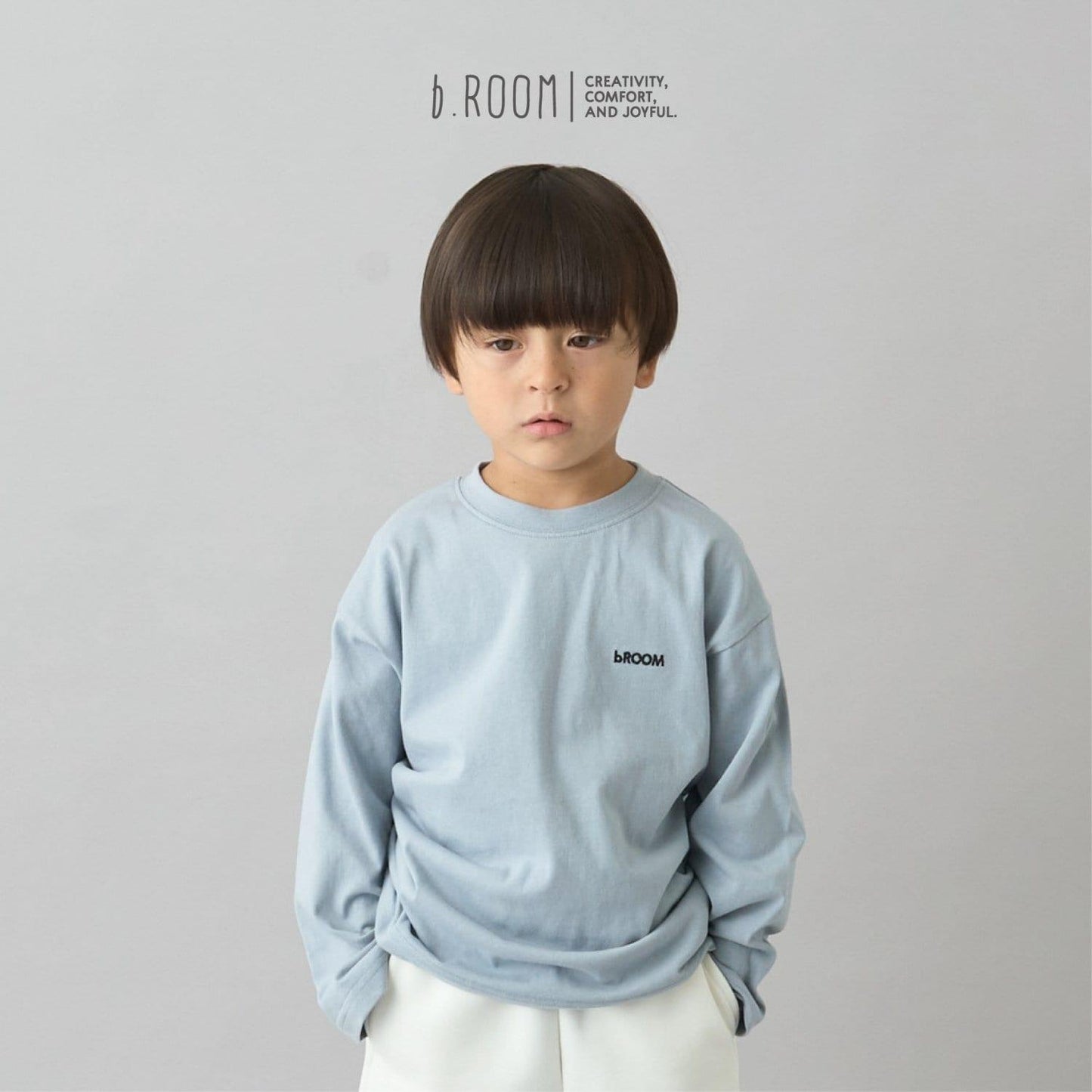 【日常標準服飾系列】寬鬆版型單點簡約長袖T恤