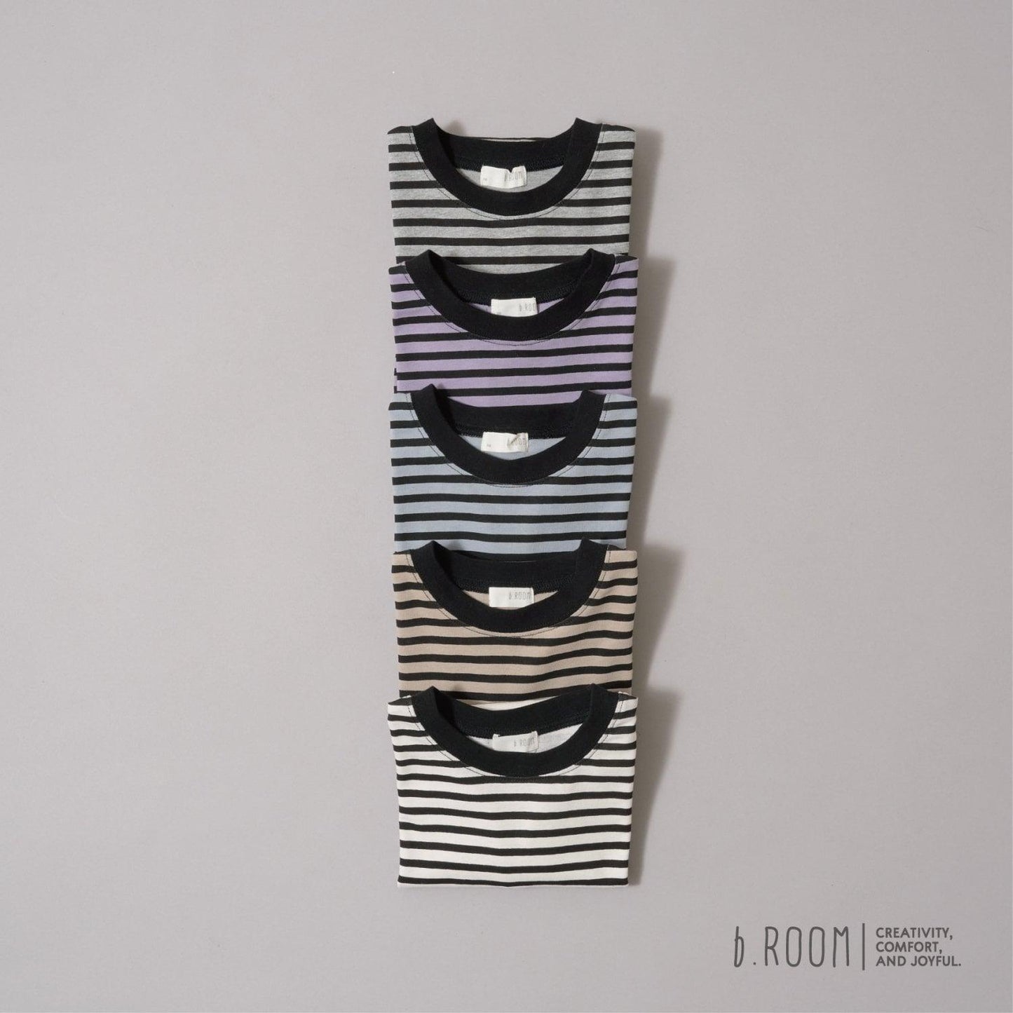 【日常標準服飾系列】寬鬆版型條紋長袖T恤