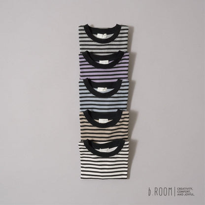 【日常標準服飾系列】寬鬆版型條紋長袖T恤