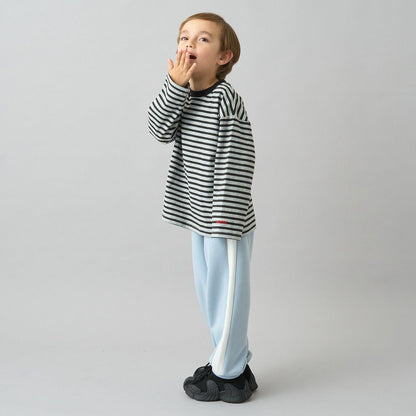 【日常標準服飾系列】【吸水速幹】寬鬆版型側邊條紋衛褲