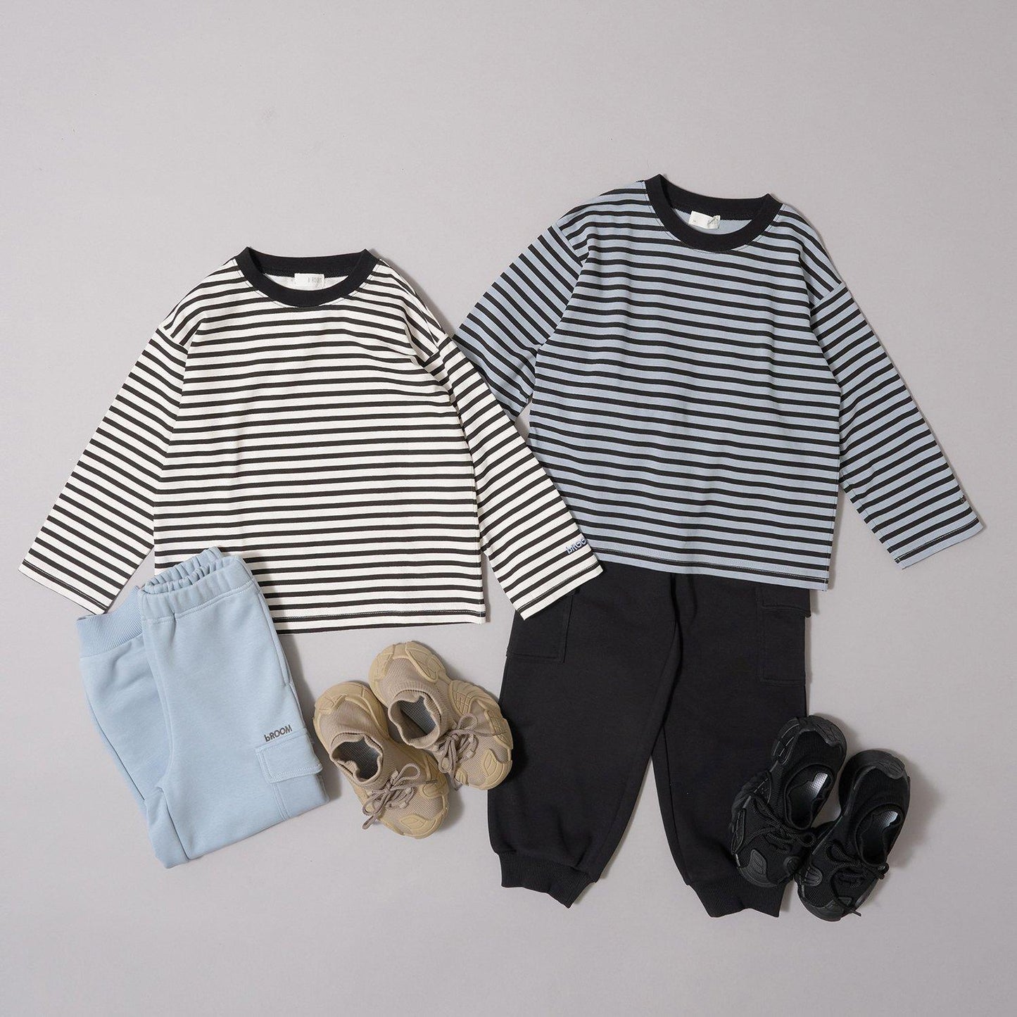 【日常標準服飾系列】寬鬆版型條紋長袖T恤