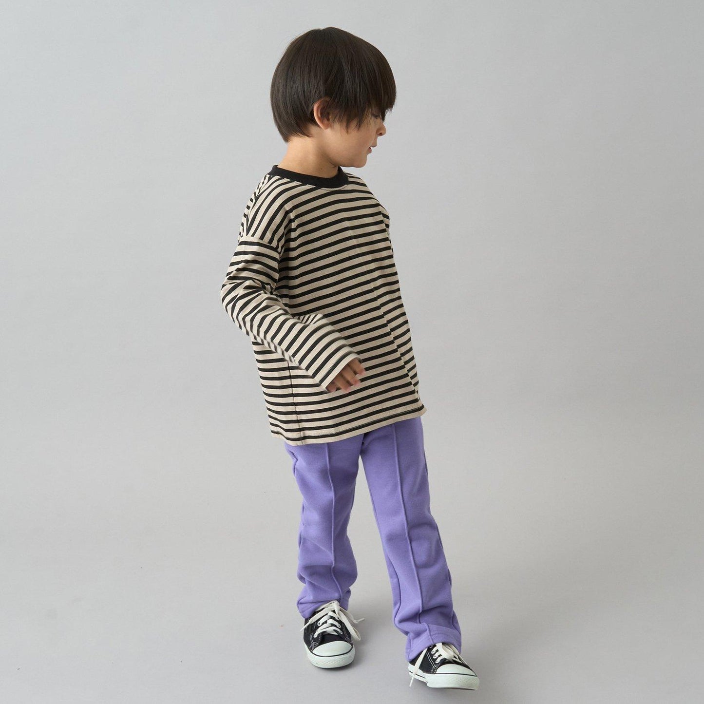 【日常標準服飾系列】寬鬆版型條紋長袖T恤