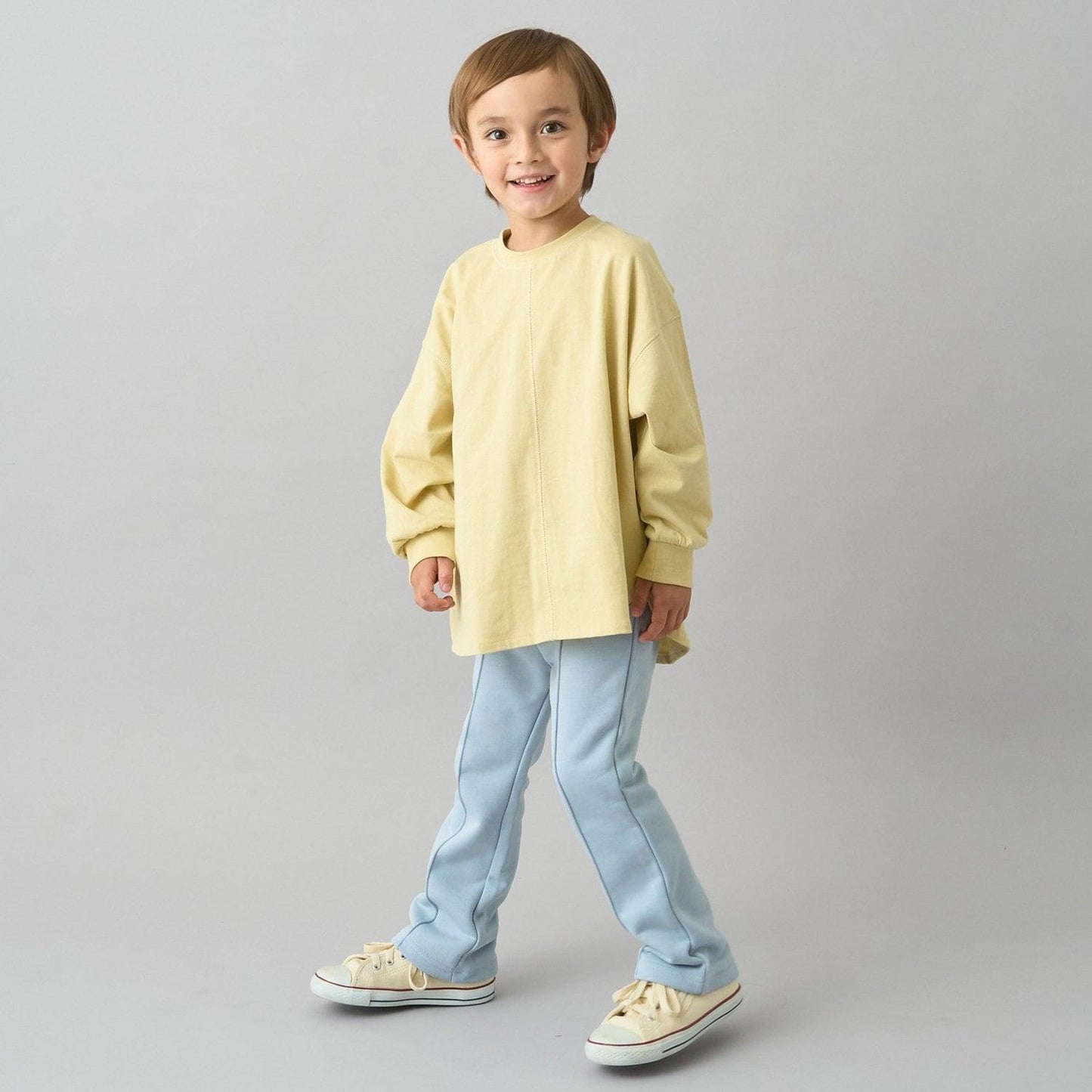 【日常標準服飾系列】【吸水速幹】中線褶皺喇叭休閒褲