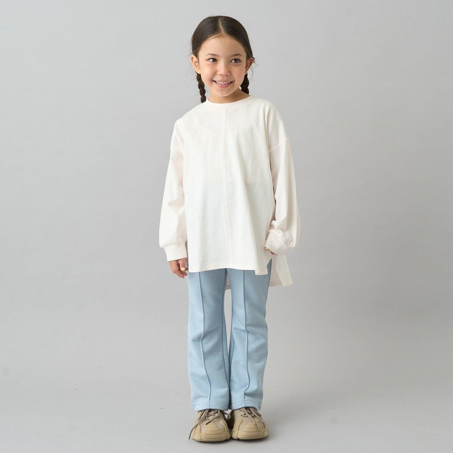 【日常標準服飾系列】【吸水速幹】中線褶皺喇叭休閒褲