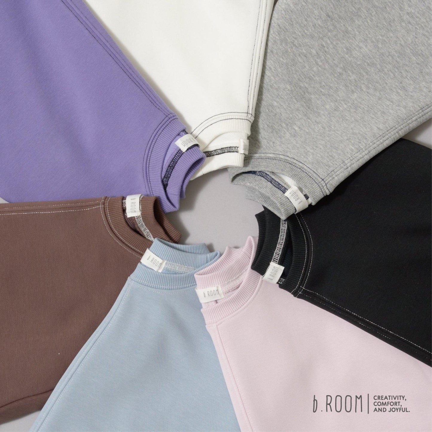 【日常標準服飾系列】【吸水速幹】立體感拼色縫線寬鬆衛衣