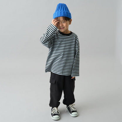 【日常標準服飾系列】寬鬆版型條紋長袖T恤