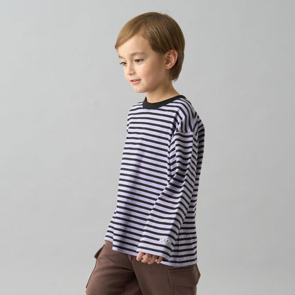 【日常標準服飾系列】寬鬆版型條紋長袖T恤