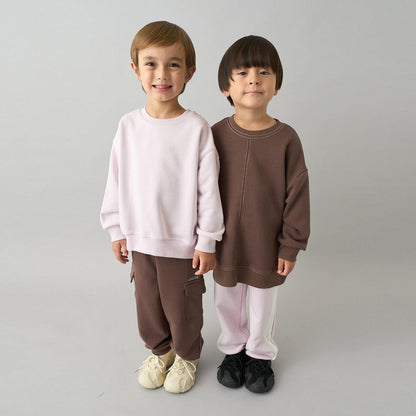 【日常標準服飾系列】【吸水速幹】寬鬆版型側邊條紋衛褲