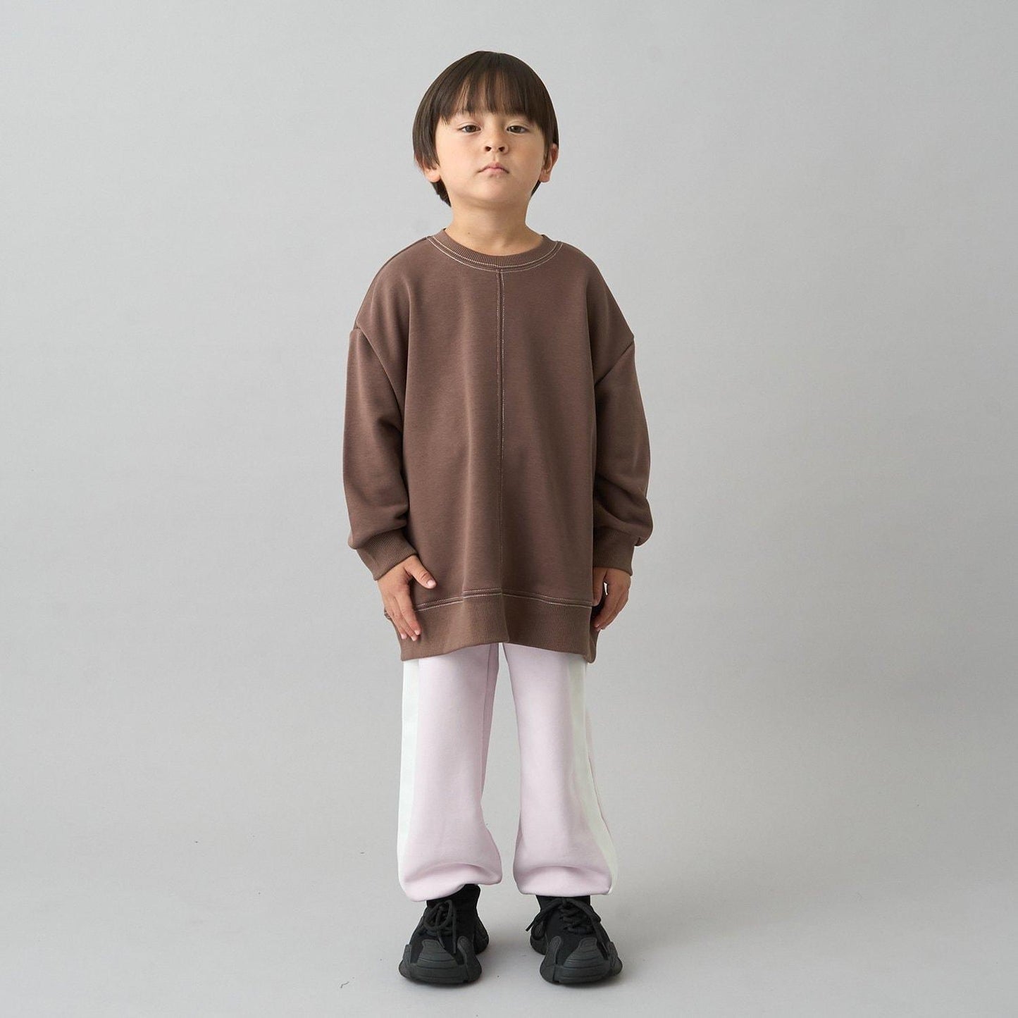 【日常標準服飾系列】【吸水速幹】立體感拼色縫線寬鬆衛衣