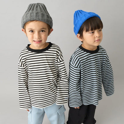 【日常標準服飾系列】寬鬆版型條紋長袖T恤