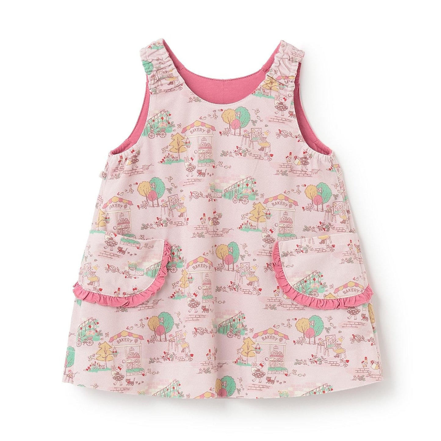 mimi醬秋日街景圖案雙面穿連衣裙