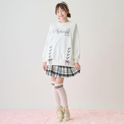 蕾絲拼接水鑽標誌衛衣