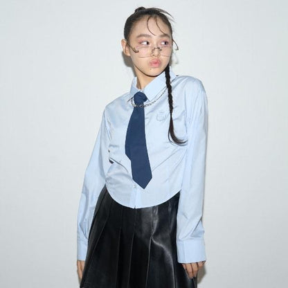 【ラブトキガールコラボ】帶領帶長袖襯衫