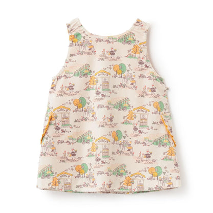 mimi醬秋日街景圖案雙面穿連衣裙